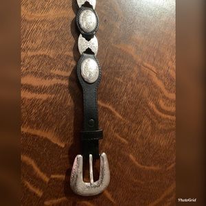 Leather and silver concho belt